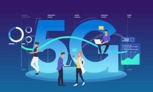 5G Technology: Unleashing the Power of Ultra-Fast Wireless Connectivity Employees with laptops using 5G internet