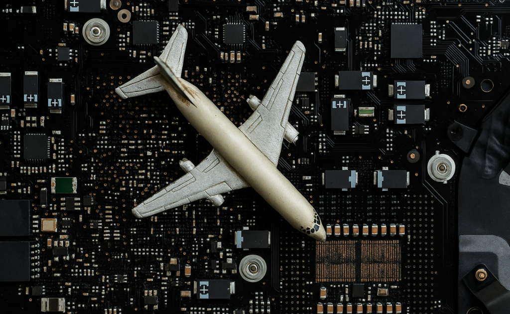 Model Airplane on Circuit Board